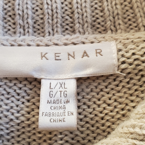 Kenar poncho with collar L/XL, beige color - Picture 7 of 11